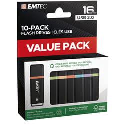 Emtec K100 unità flash USB 16GB USB tipo A 2.0 Nero, Multicolore