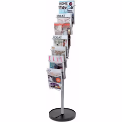Questo pavimento letteratura Display comprende 7 scomparti in filo di metallo per 24 x 32 cm. grande stabilità con una base p ...