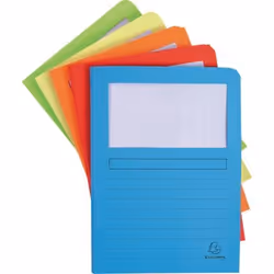 Exacompta Pack of 50 Window Folders, Cartella per file convenzionale, A4, Cartone, Blu, Verde, Arancione, Rosso, Giallo, Opac ...