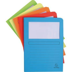 Exacompta Pack of 50 Window Folders Cartone Blu, Verde, Arancione, Rosso, Giallo A4
