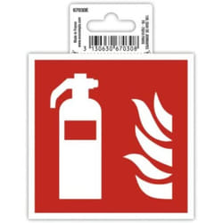 Exacompta - Ref. 67030E - 1 pannello autoadesivo EXTINGUISHER - In PVC antiscivolo e resistente ai raggi UV - Dimensioni pannello : 10 x 10 cm