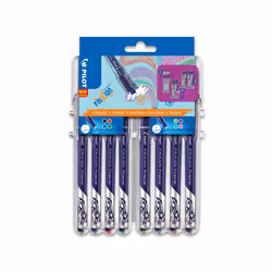 Pilot FriXion Fineliner, Nero, Blu, Verde, Azzurro, Lime, Rosa, Rosso, Viola, Fine, Blu, Argento, Rotondo, 1,3 mm, 0,45 mm