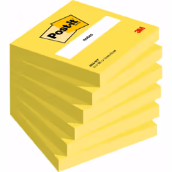 Post-It 7100180386, Rettangolo, Giallo, Carta, 76 mm, 76 mm, 100 fogli
