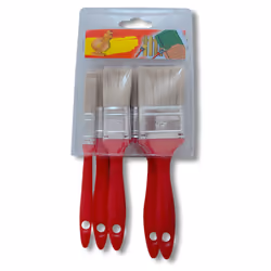 Nespoli Group Kit 5 Pennelli manico in plastica 15-30-40-50-60 cm, Pennello piatto, Rosso, Blister, 5 pz