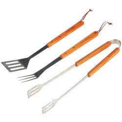 Set 3 pezzi manico in legno