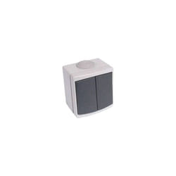 Debflex - Doppio interruttore impermeabile grigio