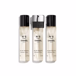 CHANEL N°5 L'Eau Eau De Toilette 3 x 20 ml Ricarica, Donna, 20 ml, Flacone ricaricabile, Aldeide, Limone, Mandarino, Arancion ...
