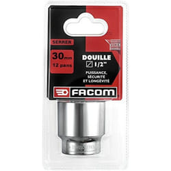 Sc.s - Chiave a bussola poligonale 1/2' 12 facce 30 mm Rosso/Nero - Facom