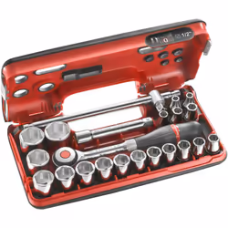 Set DBOX chiave a bussola 1/2 esagonale metrica 1 cricchetto 1/2 impermeabile ad alte prestazioni - SL.161. 19 x chiave a bus ...