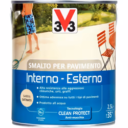 Lo smalto per pavimento Interno e Esterno V33 è uno smalto all’acqua a base di resina acrilica ideale per la protezione, il r ...