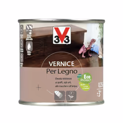 V33 Vernice Lengo Noce Noce Medio Cera 0.25lt, Porta, Pavimento, Mobili, Trasparente, Legno, Noce Medio, 3 m², 24 h