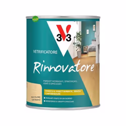 RINNOVATORE SATINATO PARQUET LT.0,75, cera incolore, a marchio V33, è una vernice protettiva e rinnovativa, è ideale per tutt ...