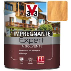 V33 - Impregnante Expert Solvente 2,5 Noce Chiaro per Proteggere i Supporti in Legno Esterno