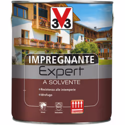 V33 Impregnante expert all'acqua, 2.5 lt, Noce scuro, Porta, Cancello, Finestra, Persiana, Noce, 30 m², 0,85 - 0,95, 4 h, 24  ...