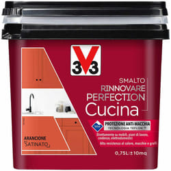 V33 - Smalto Rinnovare Perfection Cucina Muri Piastrelle Mobili Metallo Satinato - Colore: Arancione Satinato