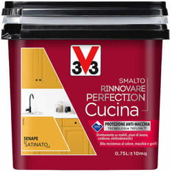 V33 Smalto Rinnovare Perfection Cucina Muri Piastrelle Mobili Metallo Satinato - Colore: Senape Satinato