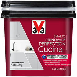 V33 - Smalto Rinnovare Perfection Cucina Muri Piastrelle Mobili Metallo Satinato - Colore: Grigio Chiaro Satinato