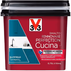 Rinnova la tua cucina con lo Smalto Rinnovare Perfection Blu Petrolio Satinato: applicazione diretta, alta copertura e resist ...
