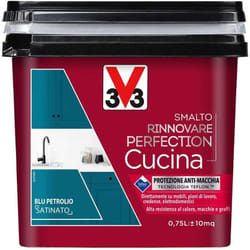 V33 - Smalto Rinnovare Cucina - Blu Petrolio Satinato - 0,75 l