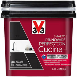 V33 - Smalto Rinnovare Perfection Cucina Muri Piastrelle Mobili Metallo Satinato - Colore: Nero Quarzo Metalizzato