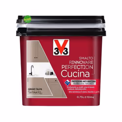 SMALTO CUCINA LT.0,75 GRIGIO TALPA SATINATO, marchio V33, è ideale per rinnovare qualsiasi superficie della cucina. È caratte ...