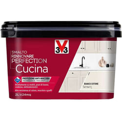 V33 Smalto Rinnovare Cucina bianco cotone satinato 2L, colore Bianco cotone