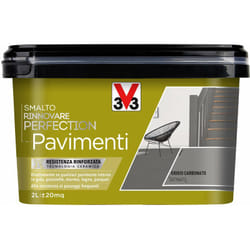 V33 Smalto Rinnovare Perfection Pavimenti Grigio Carbonato Satinato 2L, colore Grigio Carbonato
