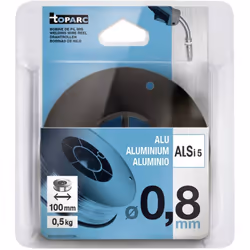 Dettagli tecnici Materiale Alluminio Peso 0.5 kg Ø cavi di saldatura 0.8 mm Rullo a filo in alluminio Ø 100 mm - Ø 0,8 mm Bob ...