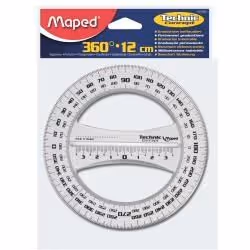 Maped Goniometro 360° in plastica, Trasparente, Plastica, 120 mm