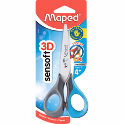 Maped Forbici Sensoft 13 cm per Mancini, Bambino, Taglio a zig zag, Singolo, Multicolore, Arancione, Acciaio, Forbici per att ...