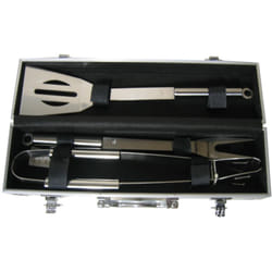 WB109 Valigia Metallo Barbecue: 1 spatola / 1 forchetta / 1 Pinza - Pradel Excellence