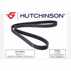 Indice: HU1580 K 12TK. Lunghezza [mm]: 1580. Materiale: EPDM (Etilene-Propilene-Diene-Caucciù). Numero del Produttore: 1580 K ...