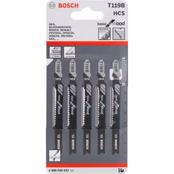 Bosch 2608630037 Lama per seghetto alternativo Acciaio al carbonio (HCS) 5 pz