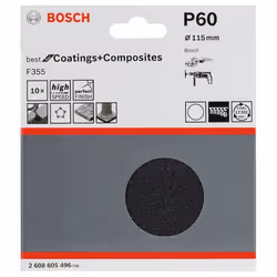 Bosch 2 608 605 496 fornitura per levigatura manuale Carta abrasiva Grana ultra fine P60 10 pz - Vista aggiuntiva 2