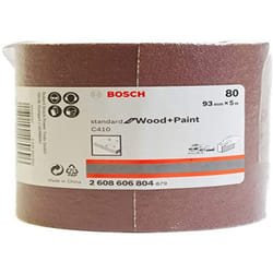 Bosch - 2608606804 Rotolo Abrasivo per Legno 93 mm x 5 m, Grana 80