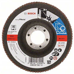 Bosch 2608607324 Disco a Lamelle per la Saldatura e la Levigatura di Metallo, 115 mm, Grana 80