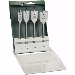 Set 4 punte a testa piatta legno 16-22-25-32 mm codolo esagonale