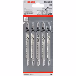 Bosch T 301 CD Lama per seghetto alternativo Acciaio al carbonio (HCS) 5 pz