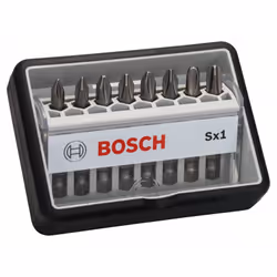 Bosch 2 607 002 556, 8 pz, Phillips, PH 1, PH 2, PH 3, PH1 (2x), PH2 (4x), PH3 (2x), 49 mm, 25,4 / 4 mm (1 / 4")