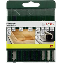 Bosch - Home and Garden 2607019460 Set 10 Lame Seghetto Alternativo Legno/Metallo/Plastica, Attacco u, nero