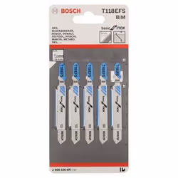 Bosch 2 608 636 497 lama per sega a gattuccio, sega a traforo e sega universale Lama per seghetto alternativo Bimetallo 5 pz