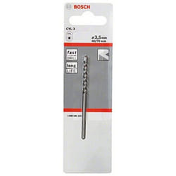 Bosch - 2608585225 - Punta da Trapano per Calcestruzzo CYL-3 Pietra, Cemento: 3.5 x 40 x 70, Metallo Duro, Nero, ø 3,5 x 40 x 70 mm