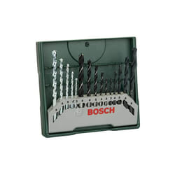Bosch - Mini X-Line - Set di 15 trapani misti, per lavori di foratura in muratura, legno e metallo