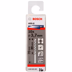 BOSCH 2608585483 - Broca para metal HSS-G DIN338: 3,7 x39 x70: 10 uds