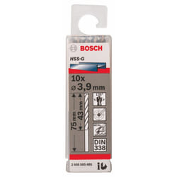 Bosch - 2608585485 - Punta per metallo, codolo rotondo, hss-g, 3,9 x 43 x 75 mm, 10 pezzi