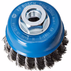 Spazzola a tazza originale Bosch filo annodato in acciaio 65 mm 0.35 mm 12500 giri/min M 14, codice articolo: 2608622099 con ...