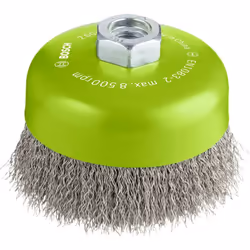Dettagli tecnici Contenuto 1 pz. Spazzola a tazza, inossidabile - filo ondulato - 100 mm, 0,3 mm, M14 Spazzola a tazza – filo ...
