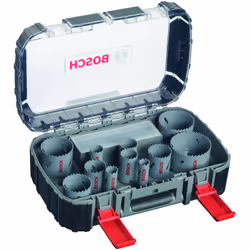 Descrizione del prodotto: set universale da 17 pezzi, seghe a tazza bimetalliche HSS11 seghe a tazza, 1 adattatore Q-Lock, 3 ...