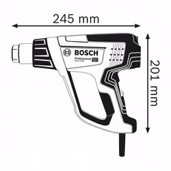 Bosch 0 601 2A6 201 pistola a caldo 500 l/min 630 °C 2000 W Nero, Blu - Vista aggiuntiva 2