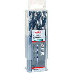 Bosch - Accessories 2608577271 hss PointTeQ (10,3 x 87 x 133 mm) - Set da 5 Pezzi di Punte Elicoidali per Trapano per Metallo, Acciaio, Fusione o